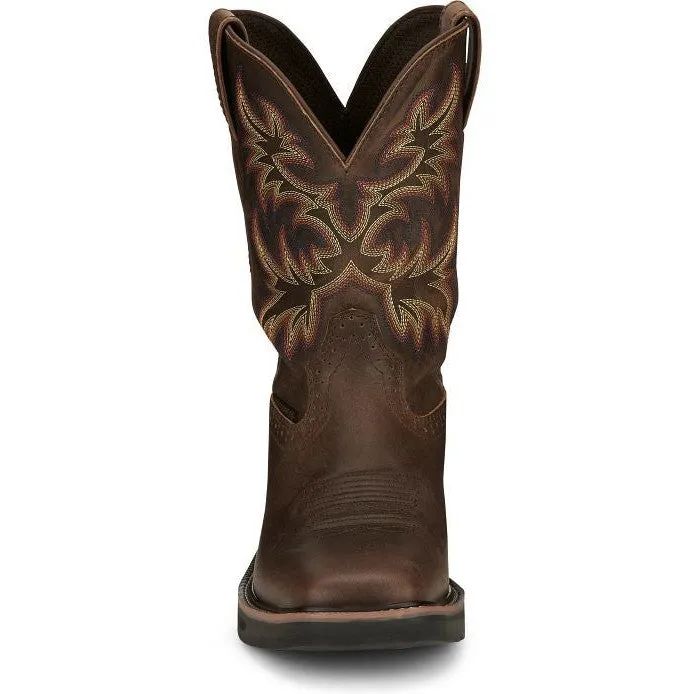 Justin Men's Driller 11" Waterproof Western Work Boot -Tan- SE4689