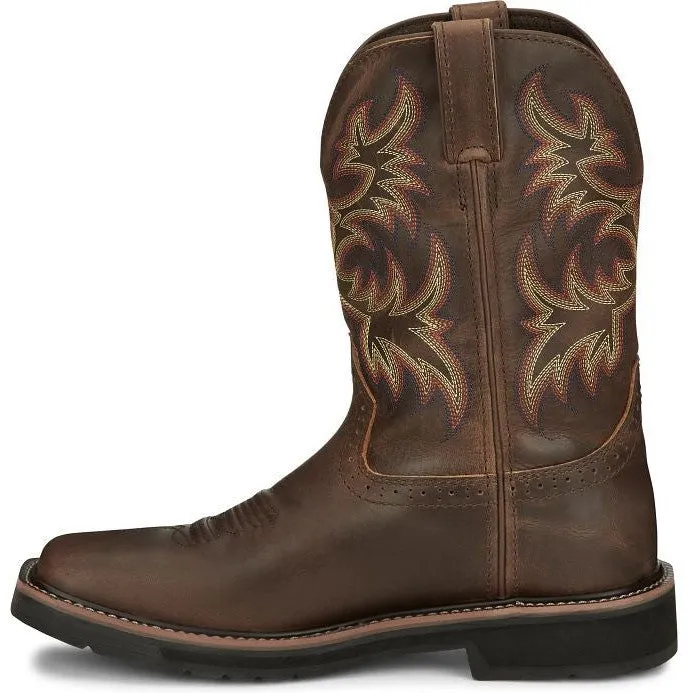 Justin Men's Driller 11" Waterproof Western Work Boot -Tan- SE4689