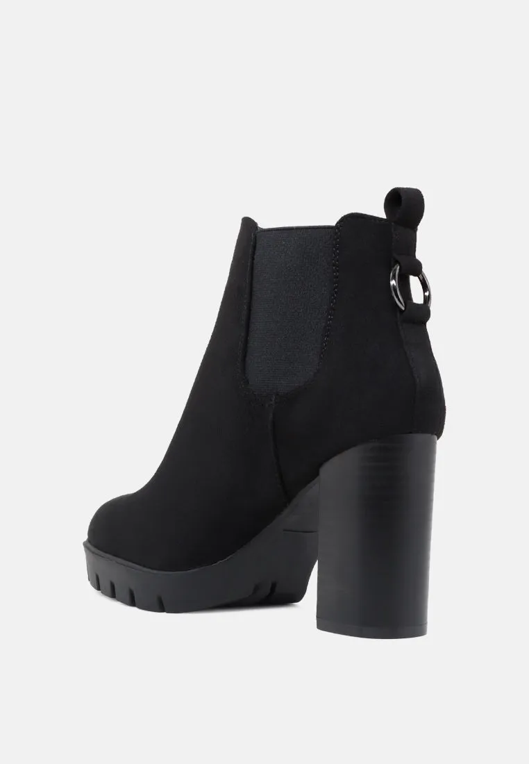 Kasey Chunky Heeled High Ankle Boots