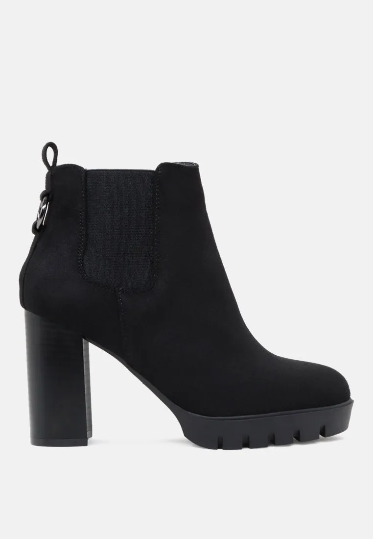 Kasey Chunky Heeled High Ankle Boots