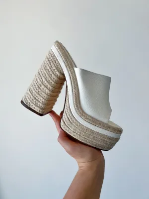 Kate Woven Platform Heels- White