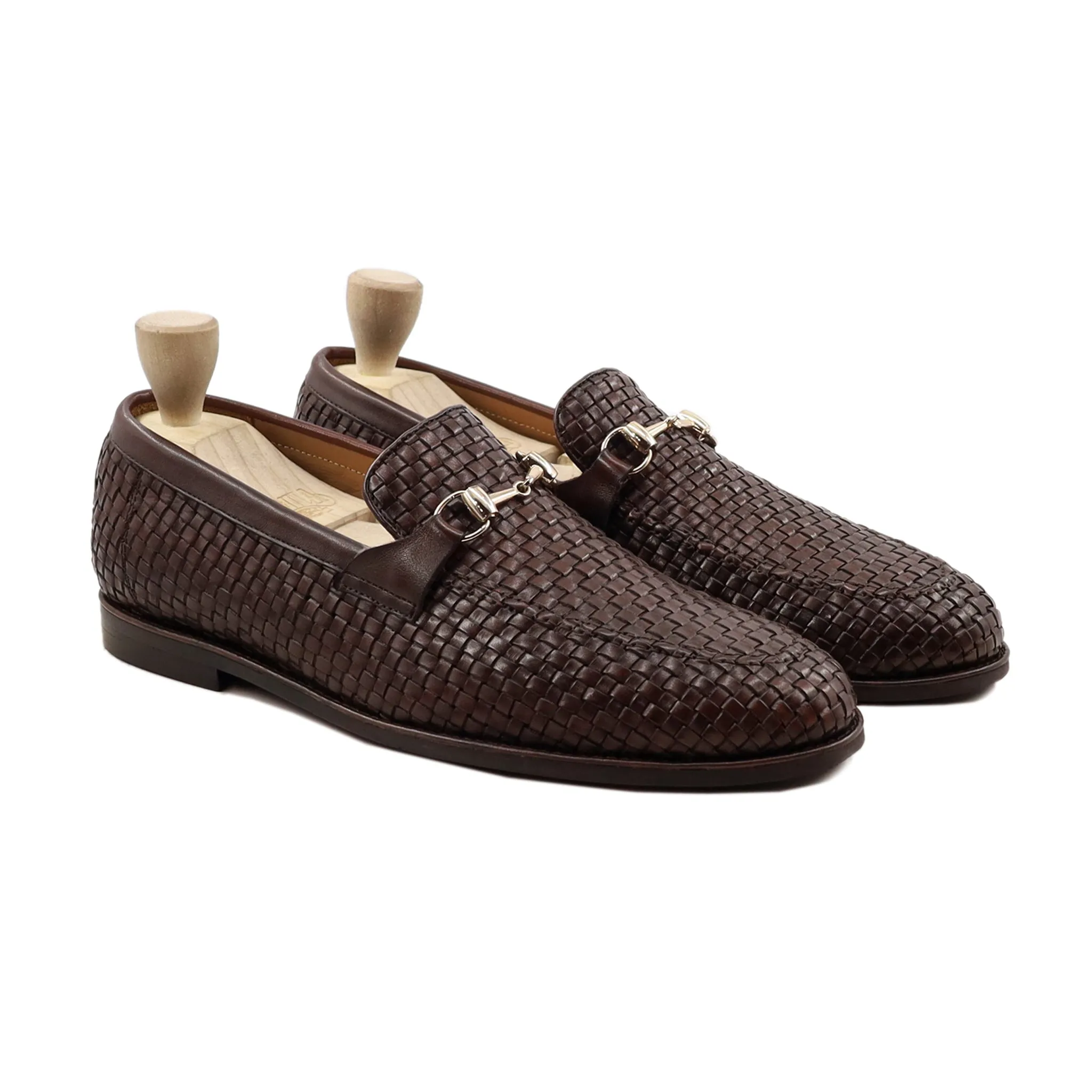 Kherson - Men's Dark Brown Hand Woven Calf Lether