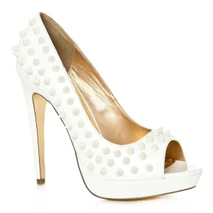 Lacey Peep Toe High Heel Court Shoe With Spikes