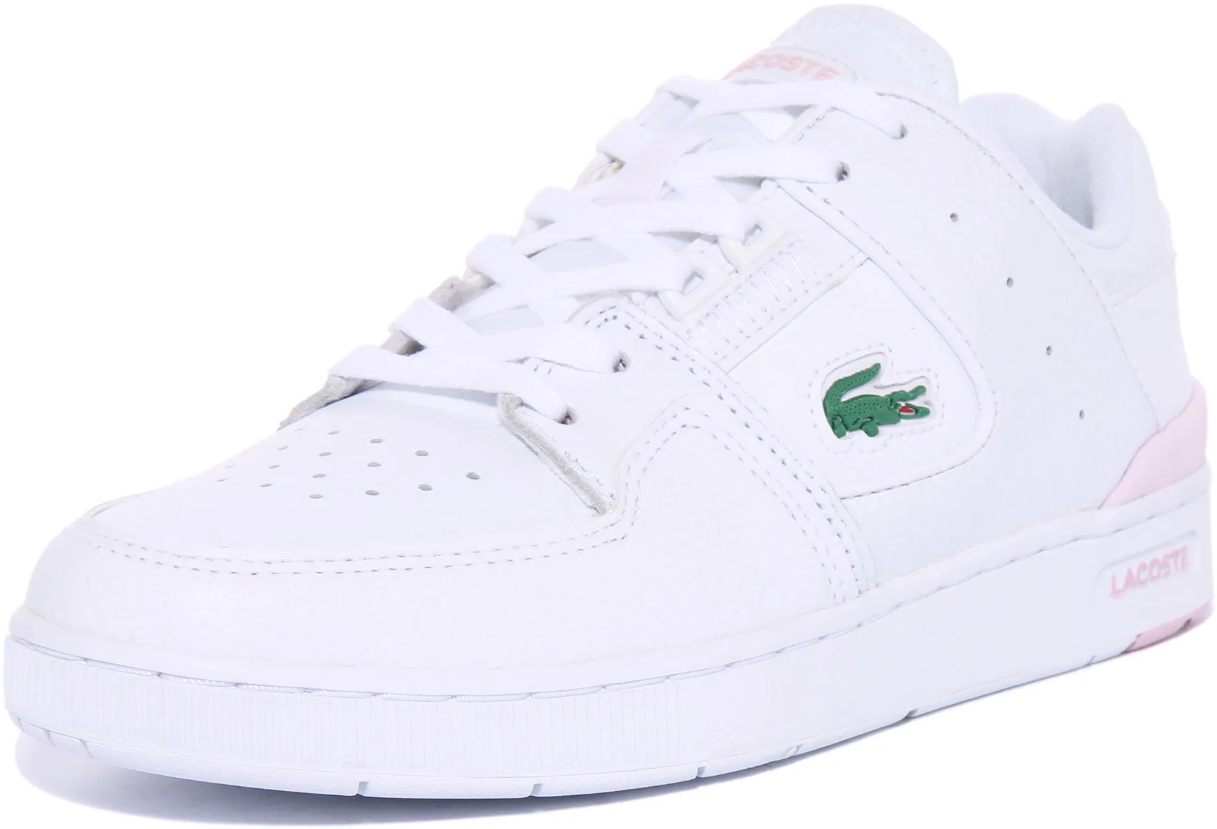 Lacoste Court Cage In White Pink For Women