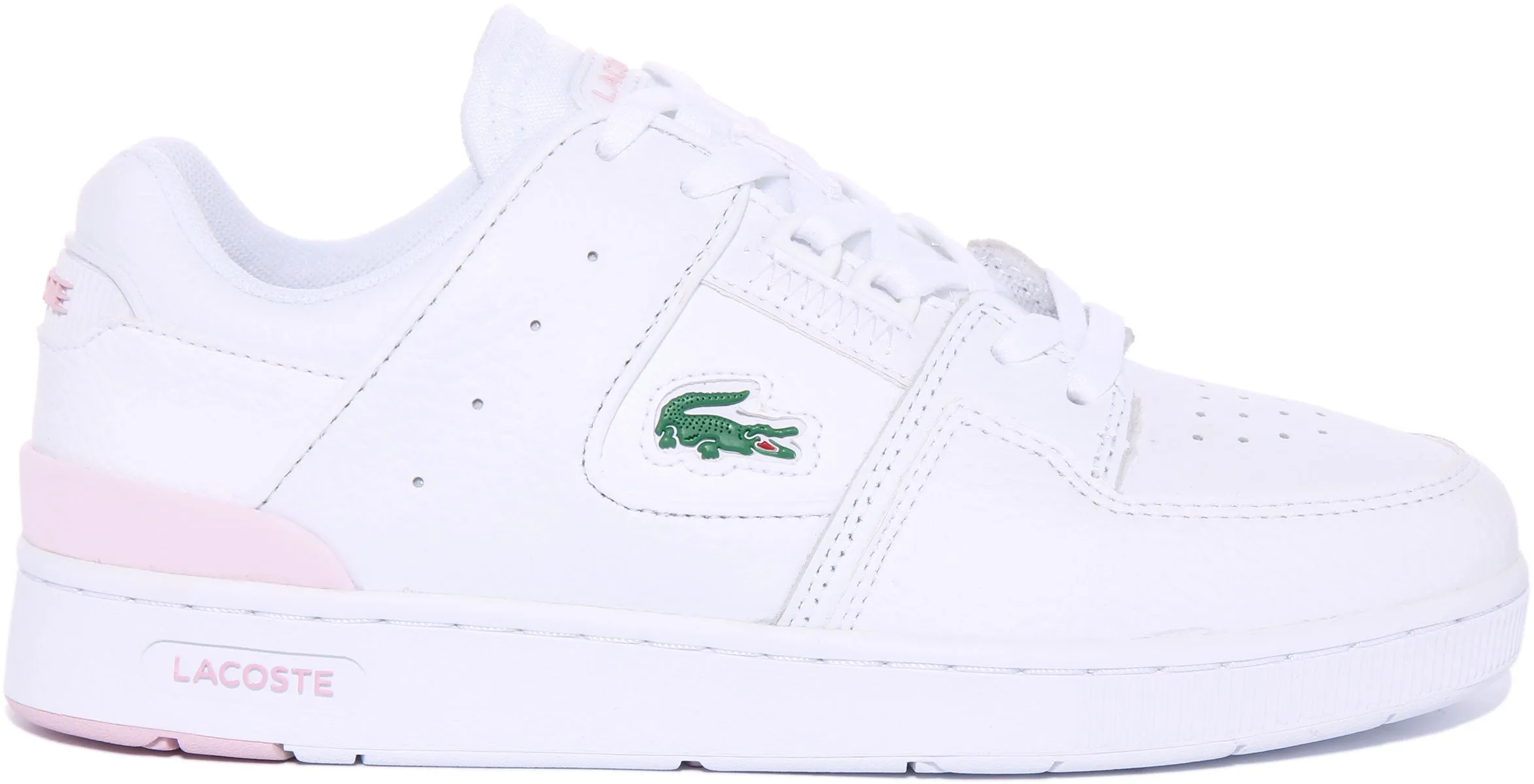 Lacoste Court Cage In White Pink For Women