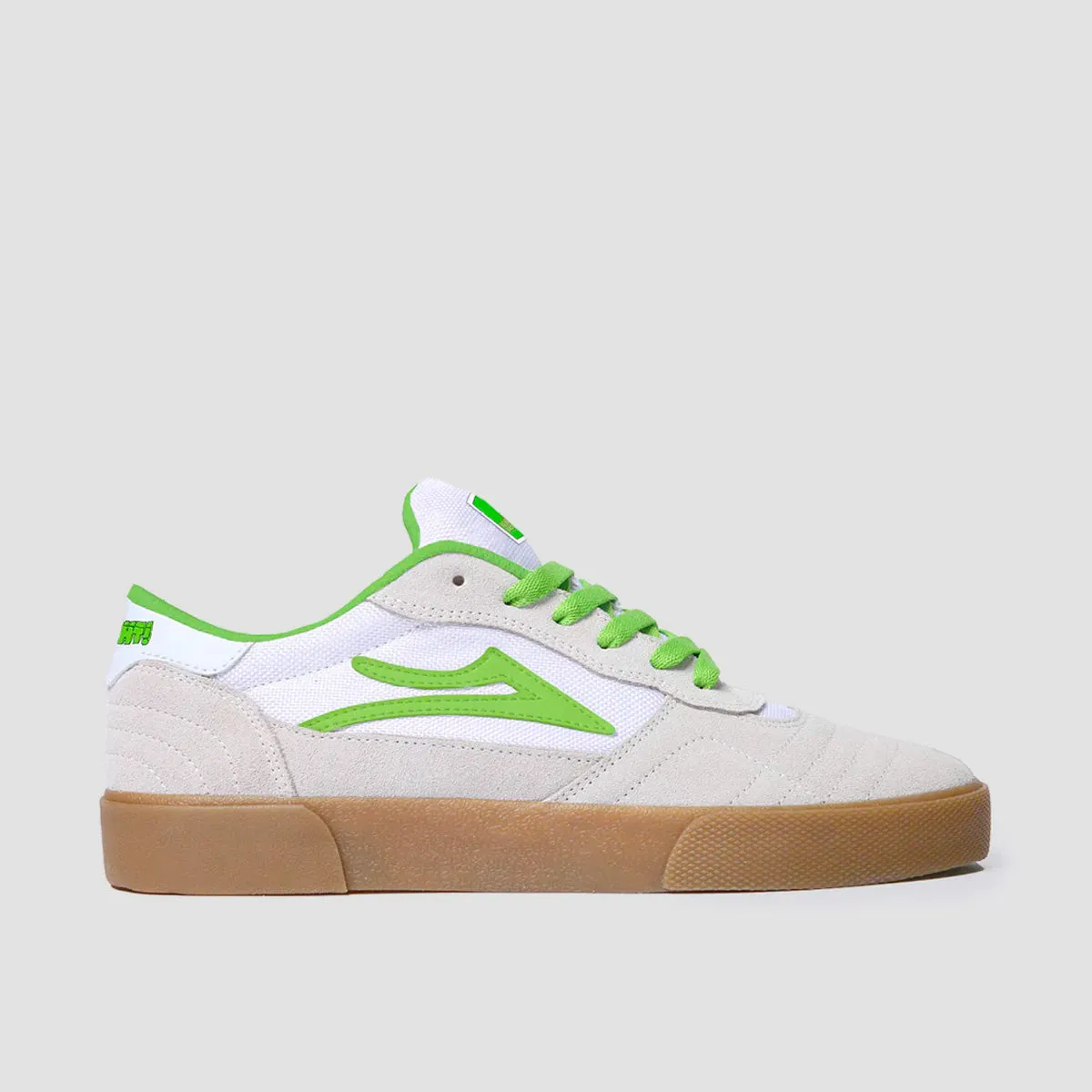 Lakai X Yeah Right! Cambridge Shoes - White/UV Green Suede