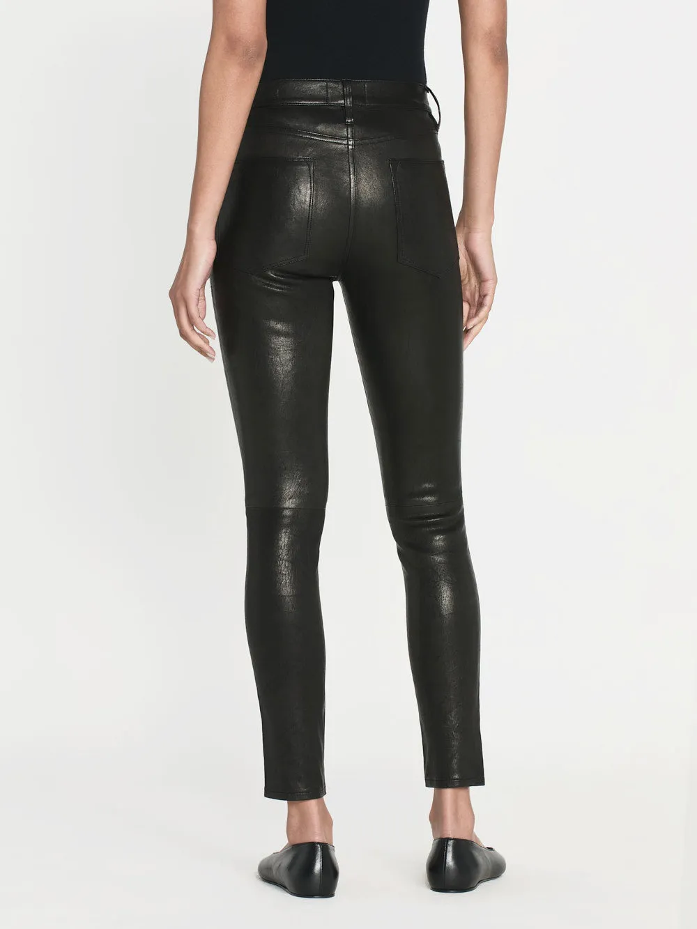 Leather Le High Skinny -- Washed Black