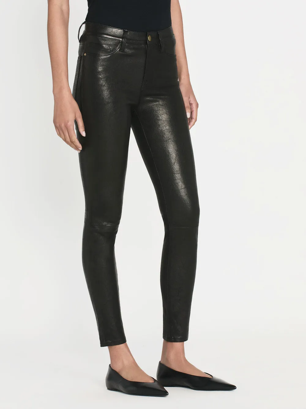 Leather Le High Skinny -- Washed Black