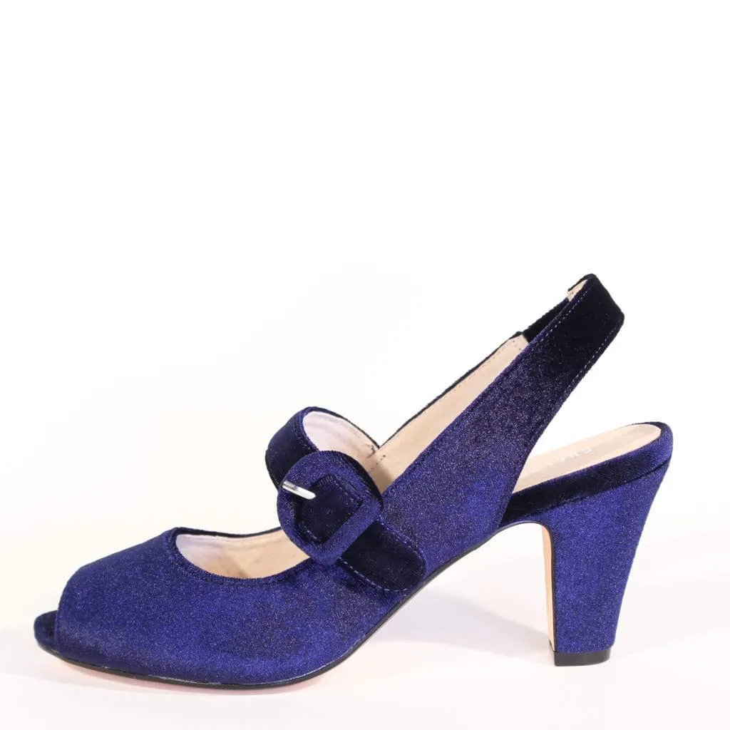 Liberty Velvet Mary Jane Heels