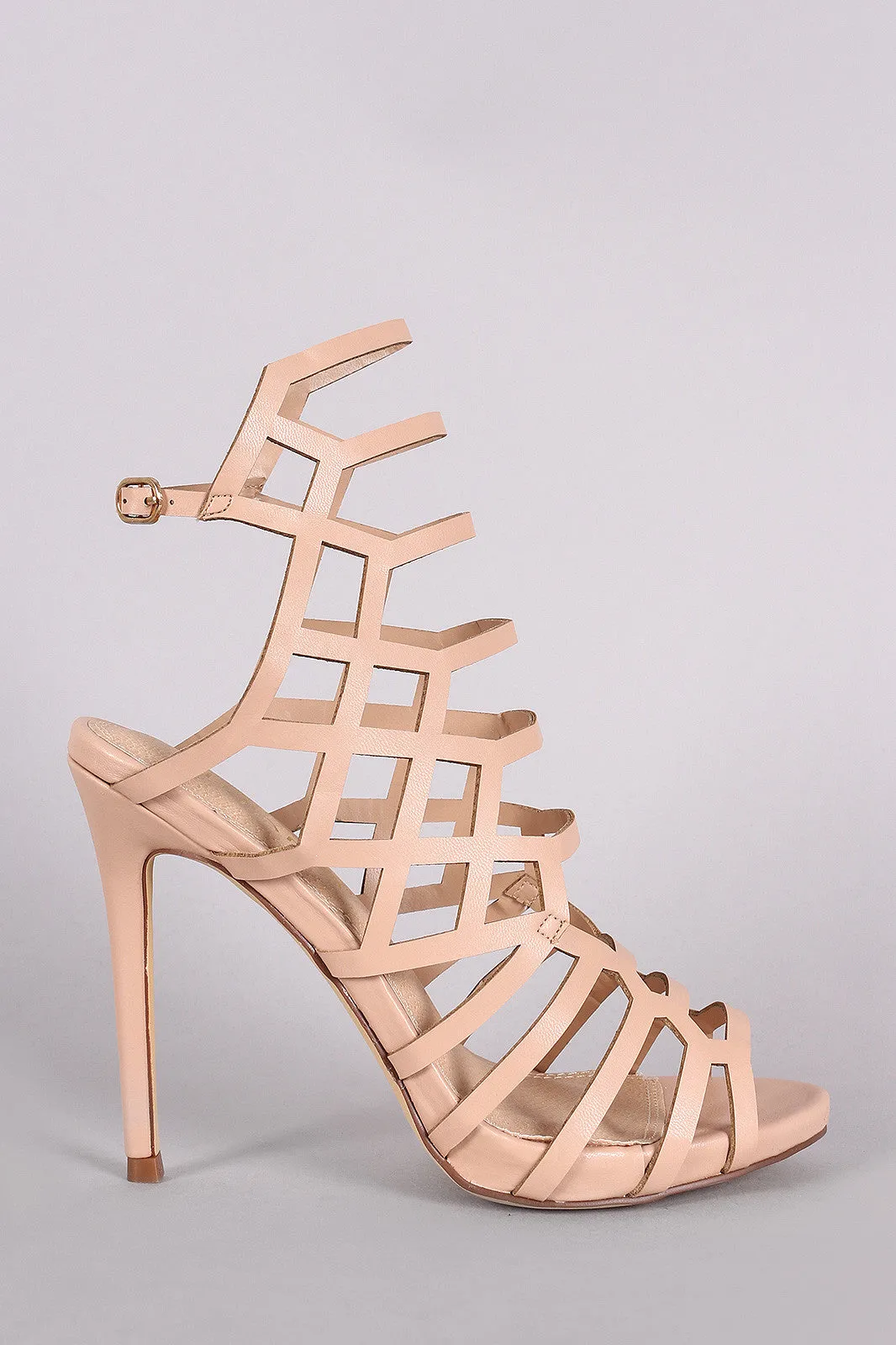 Liliana Laser Cutout Peep Toe Stiletto Heel