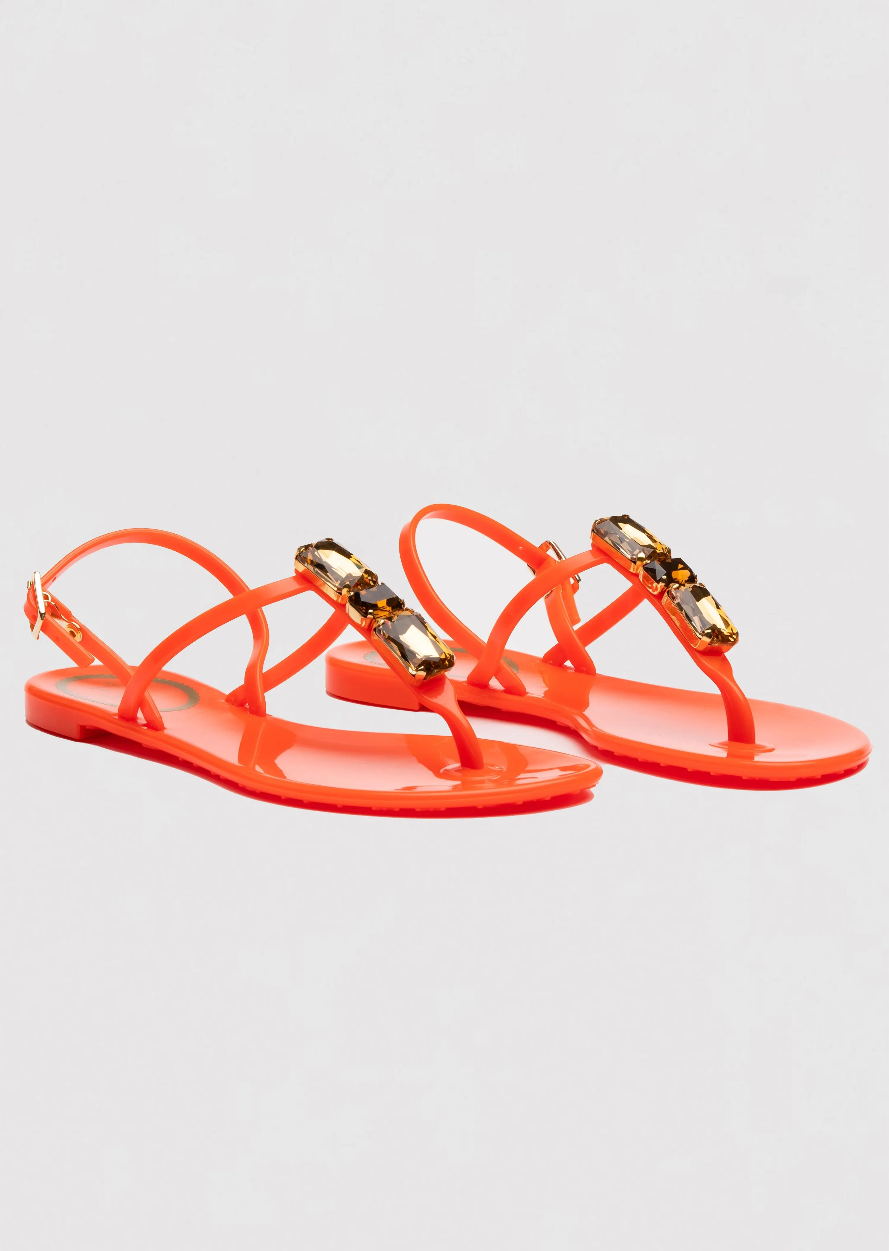 Llaria Jelly Sandals with Back Strap and 3 Austrian Set Crystals