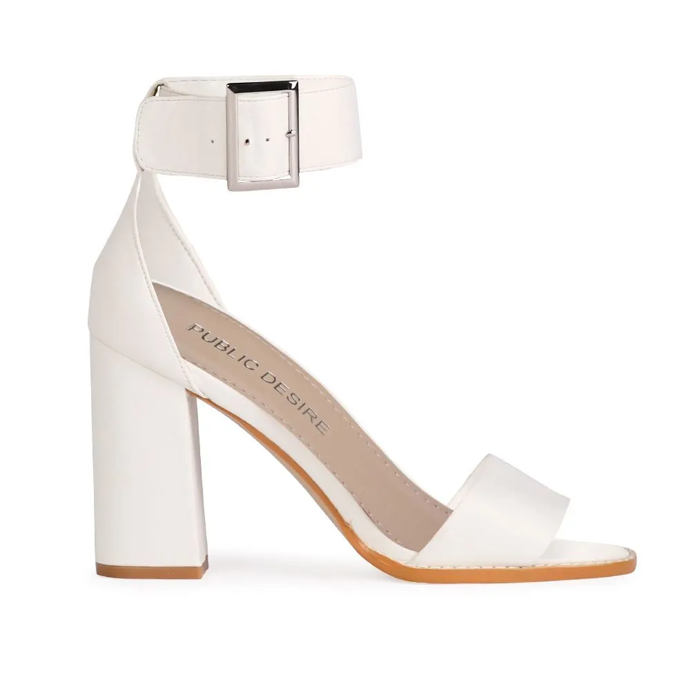 Marlo Buckle High Heels in White