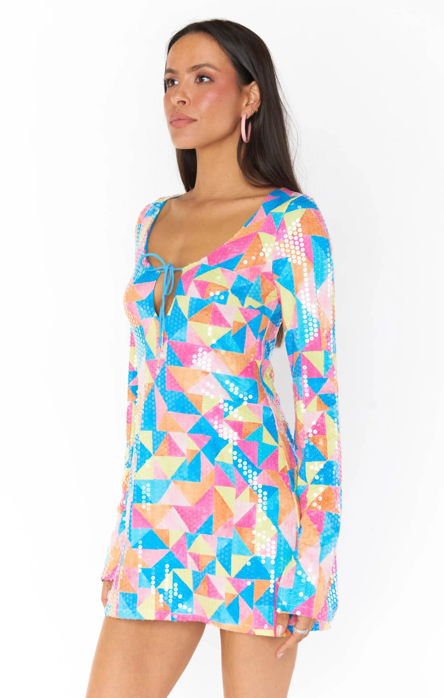 Matilda Mini Dress - Triangle Geo Sequins