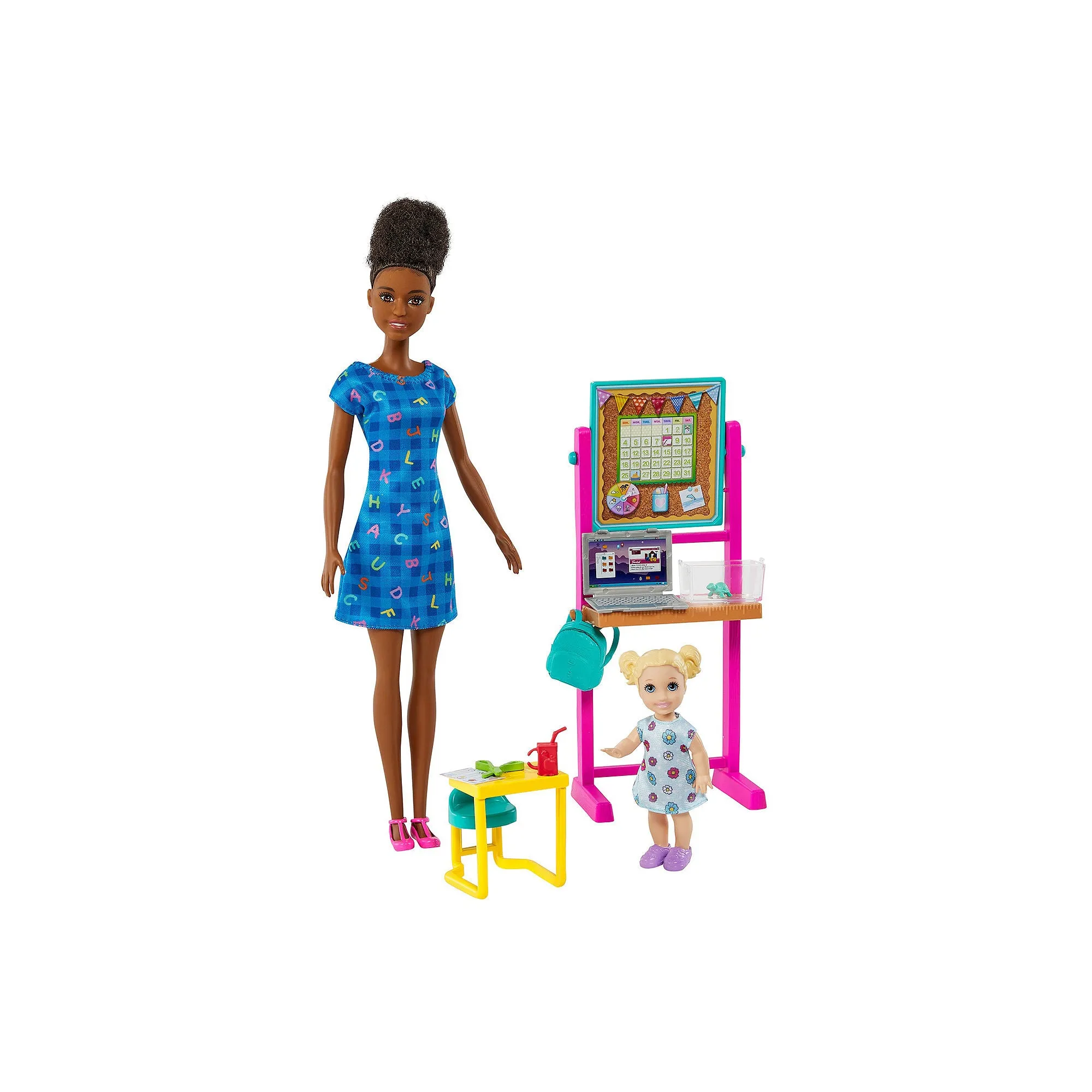 Mattel HCN20 Barbie Careers Teacher Playset With Brunette Fashion Doll, Furniture & Accessories