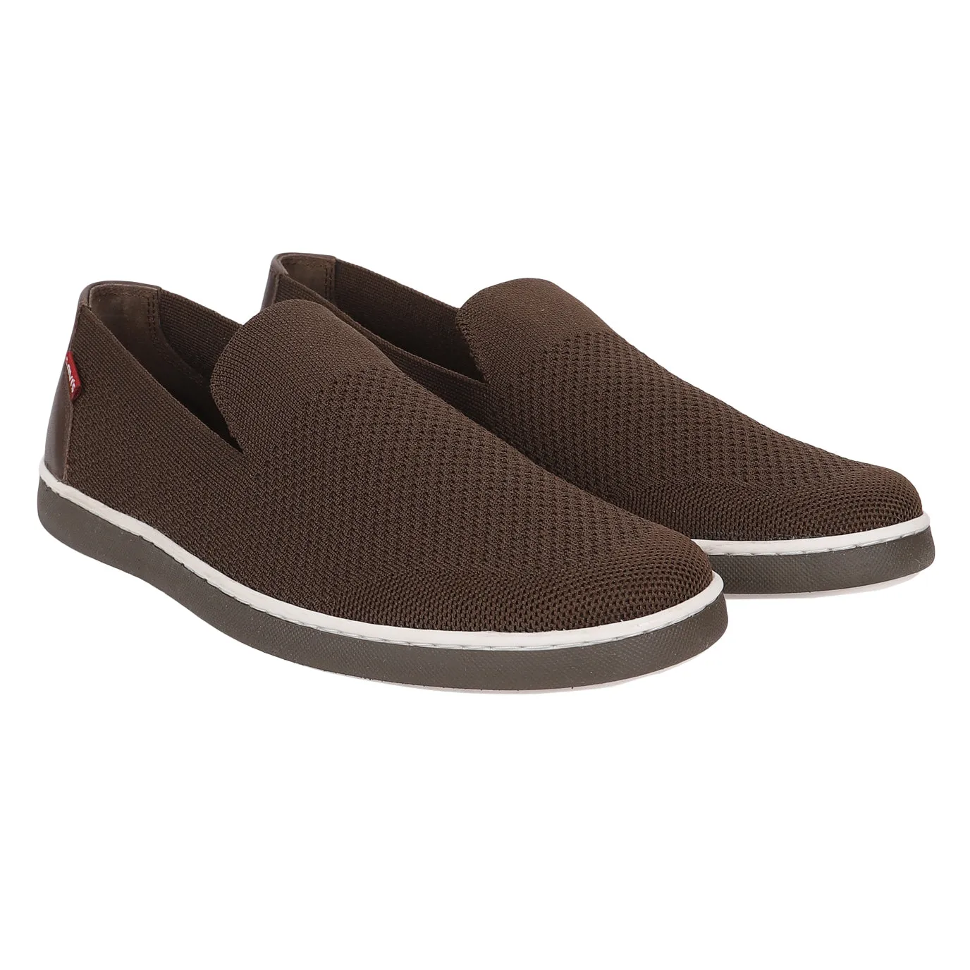 Men's Brown Solid Slip-On Sneaker