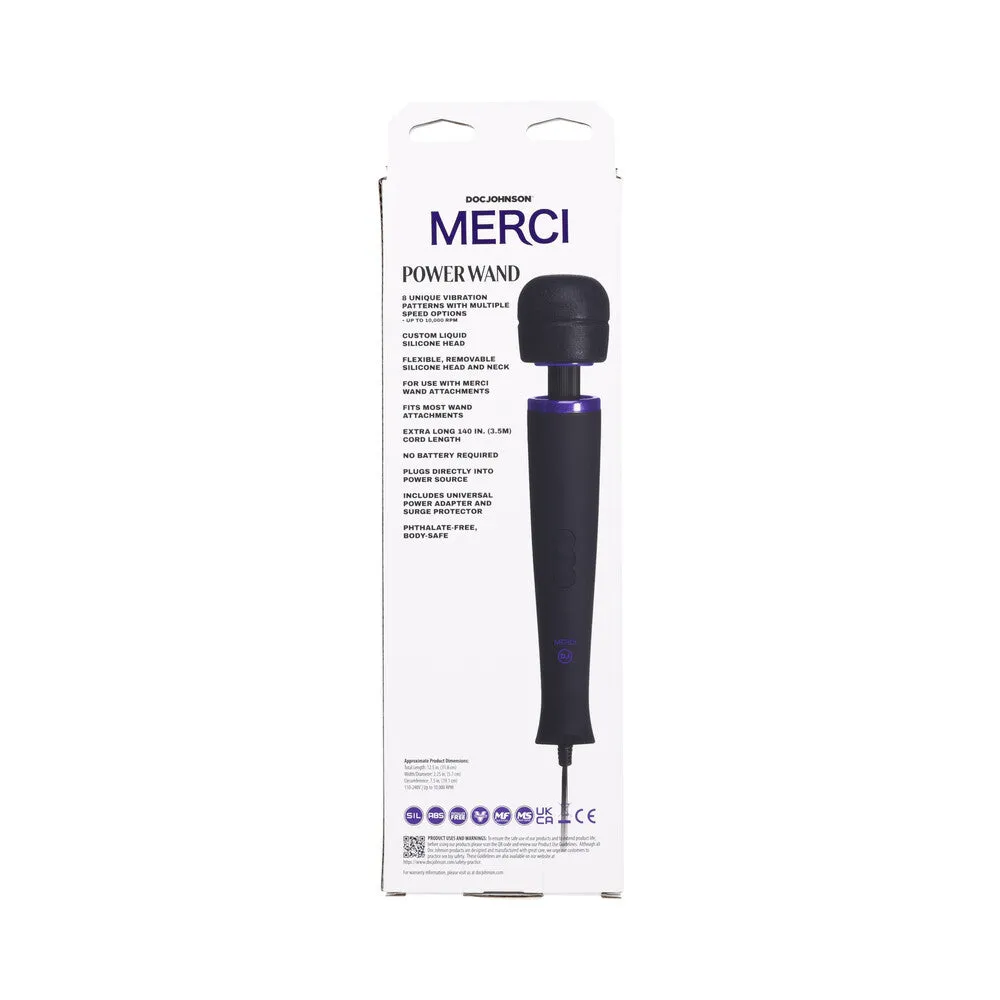 Merci Power Wand Ultra-Powerful Silicone Wand Massager Black Violet