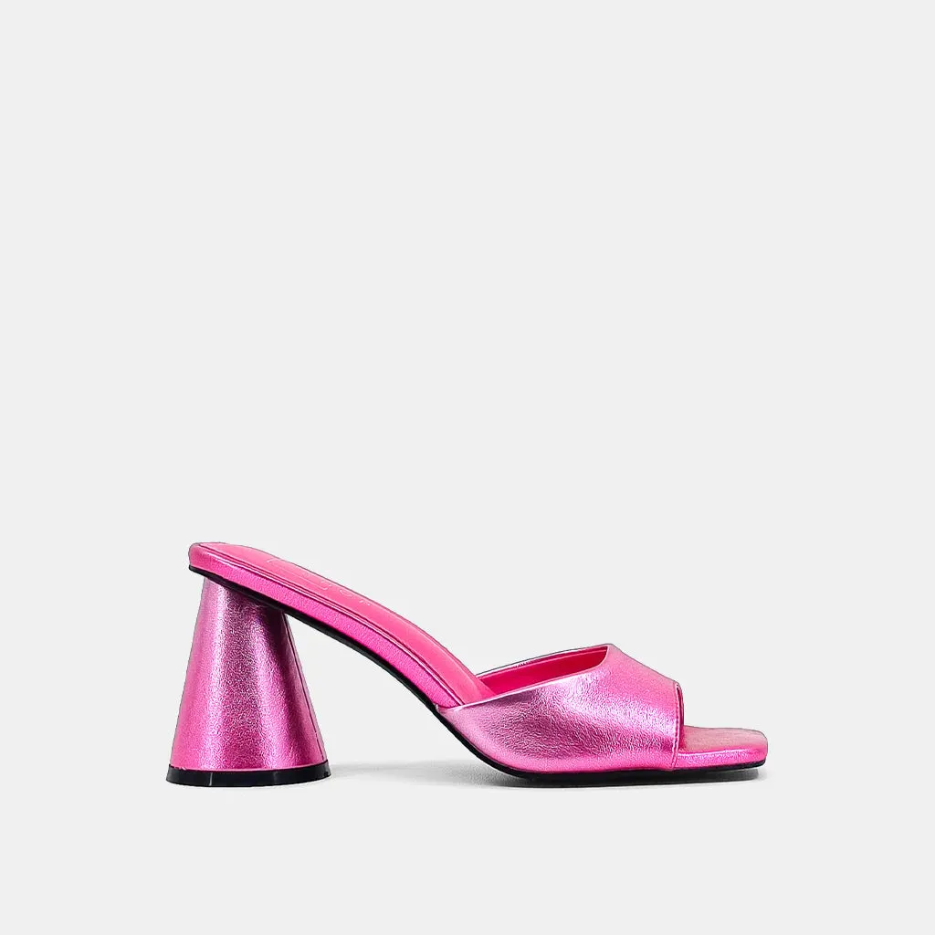 Metallic Pink Enya Heels