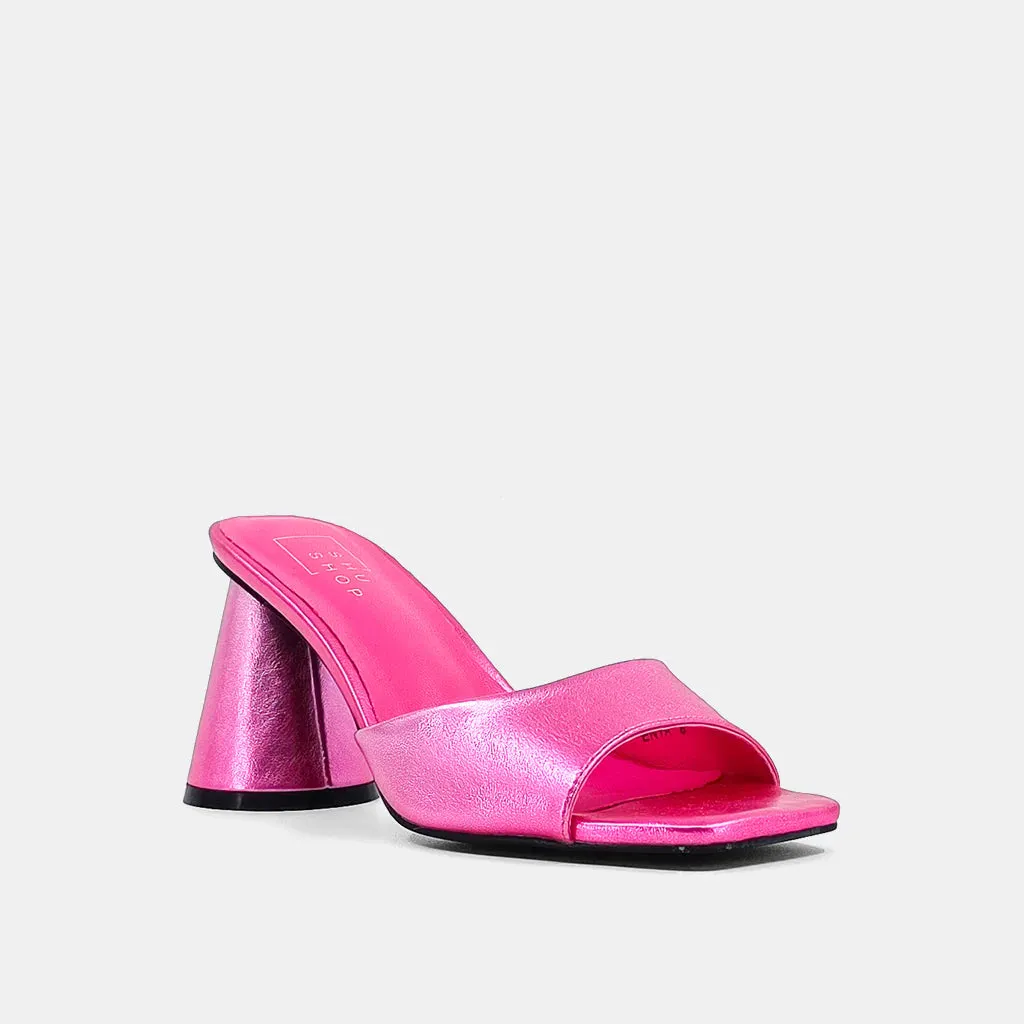 Metallic Pink Enya Heels