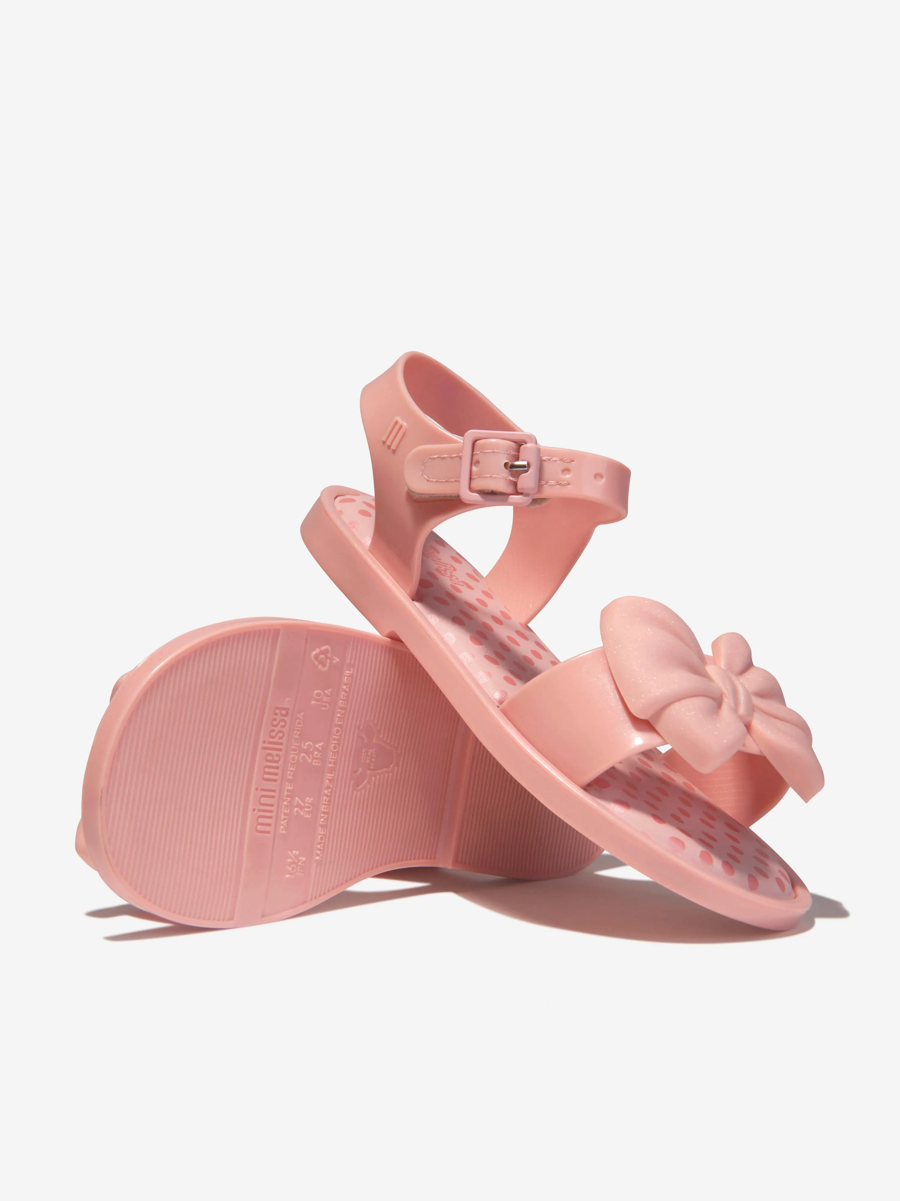 Mini Melissa Girls Mar Soft Bow Jelly Sandals