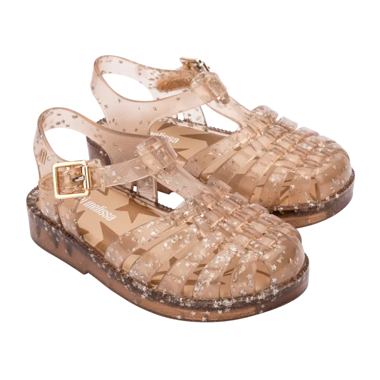 Mini Melissa Possession Shiny Elements Kids - Beige Glitter