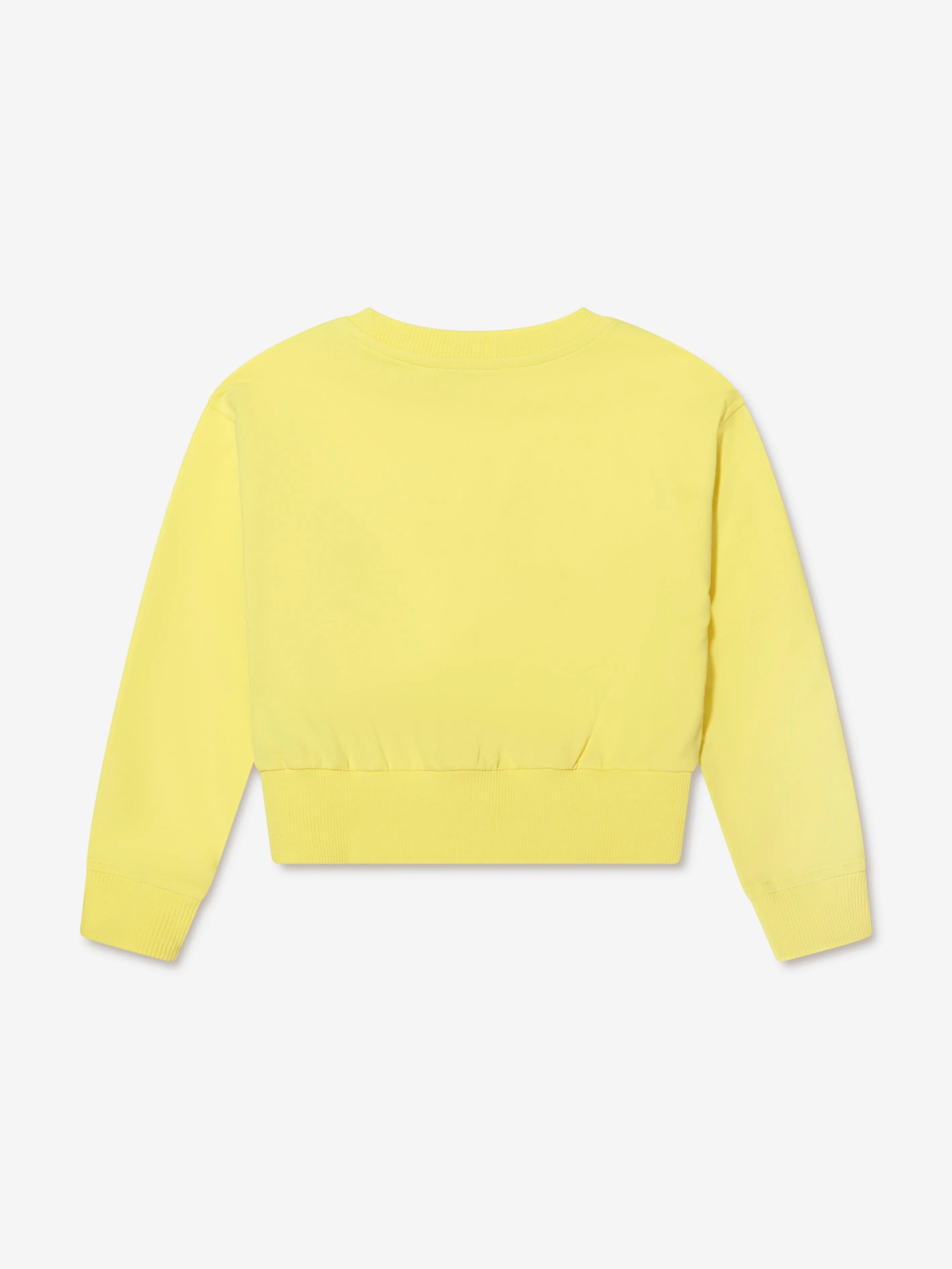 Moschino Girls Cropped Logo Sweatshirt in Yellow