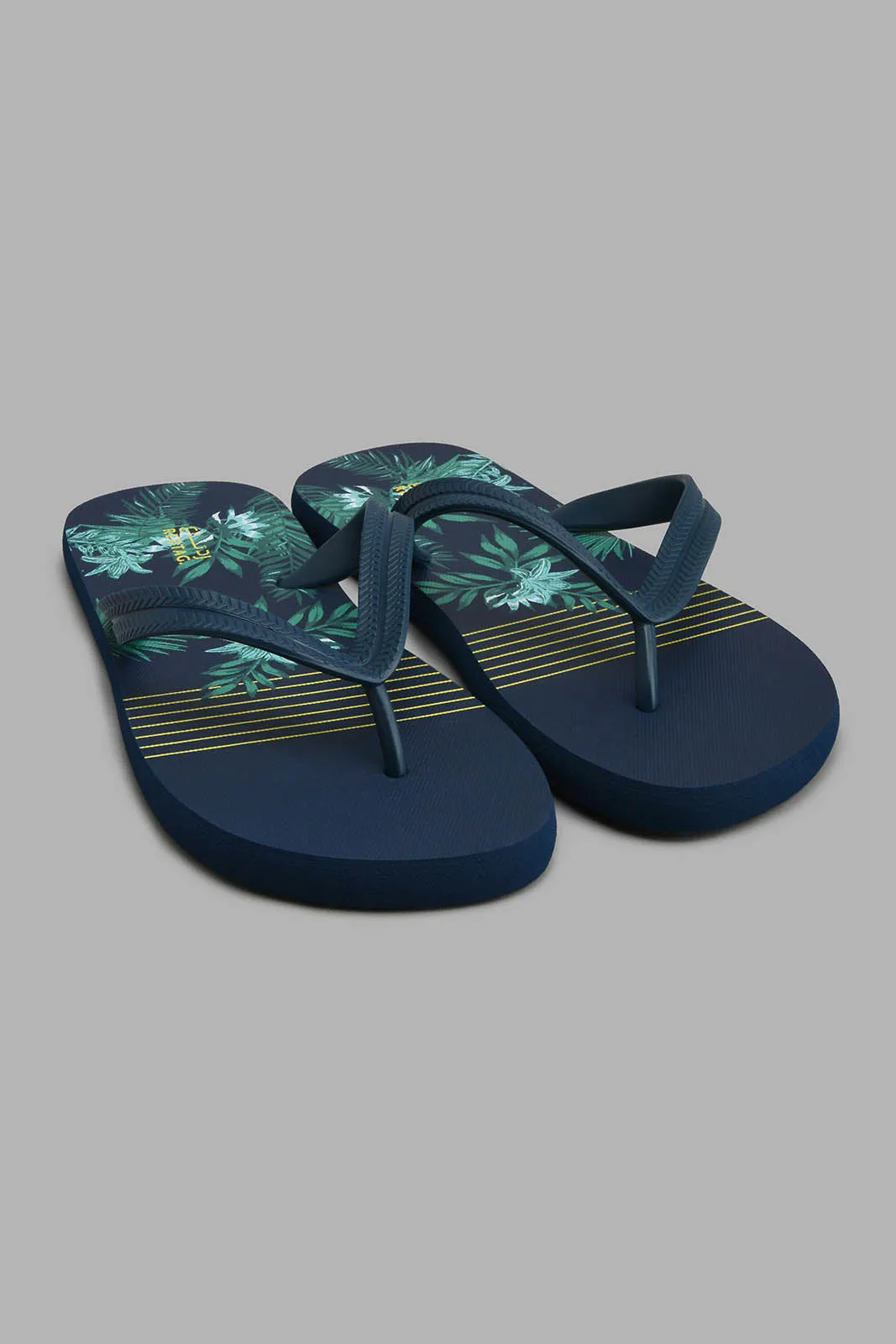 Navy Printed Toe-Post Flipflop