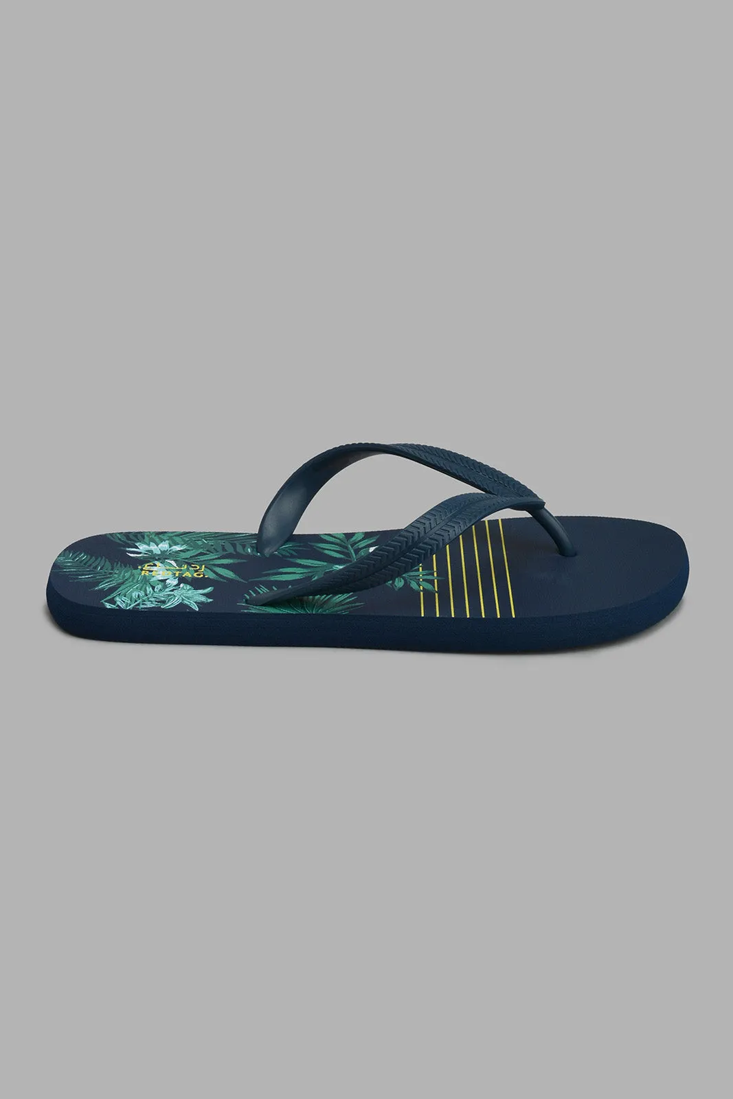 Navy Printed Toe-Post Flipflop