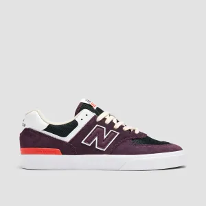 New Balance Numeric 574 Shoes - Plum Brown/White