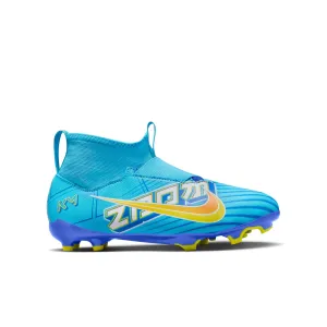 Nike Junior Zoom Mercurial Superfly 9 Academy KM FG/MG Soccer Cleat - Baltic Blue/White