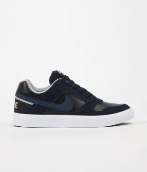 Nike SB Delta Force Vulc Shoes - Obsidian / Obsidian - Black - Wolf Grey