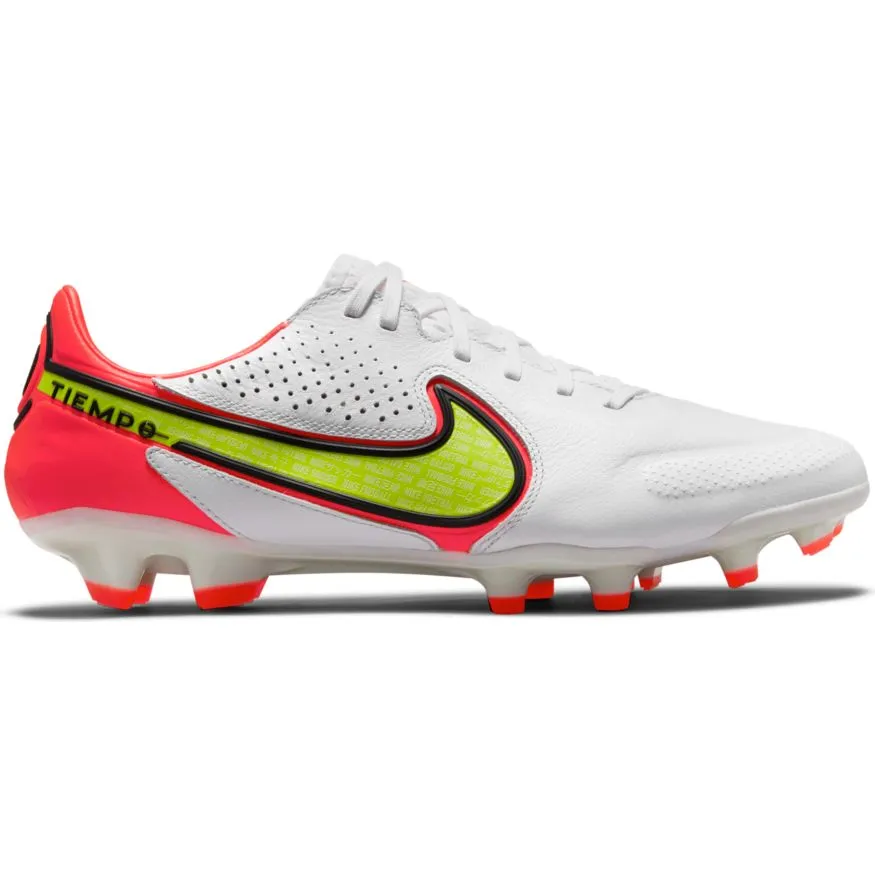 Nike Tiempo Legend 9 Pro FG -WHITE/VOLT-BRIGHT CRIMSON