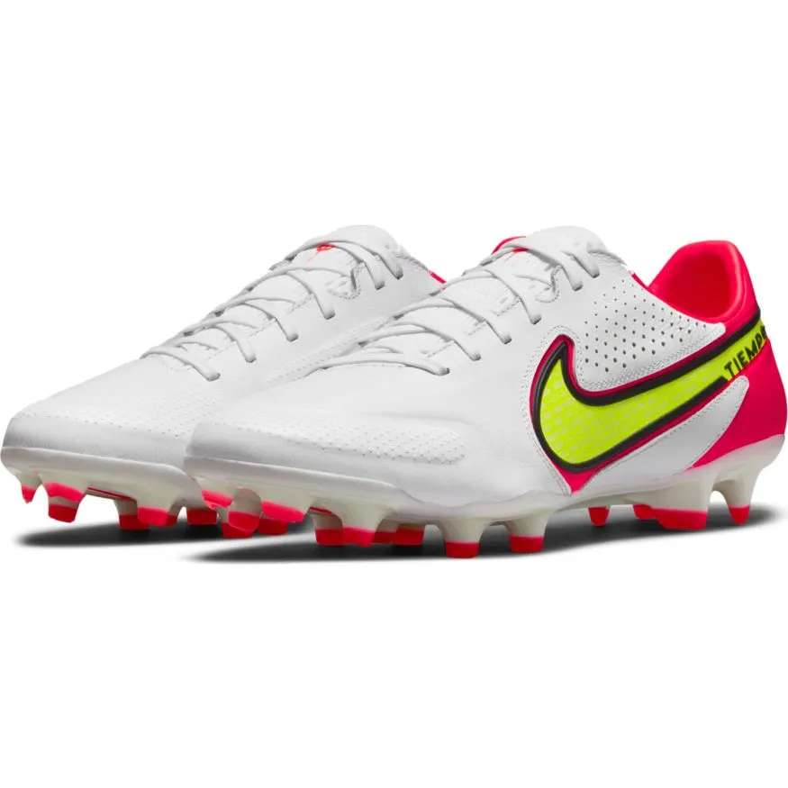 Nike Tiempo Legend 9 Pro FG -WHITE/VOLT-BRIGHT CRIMSON