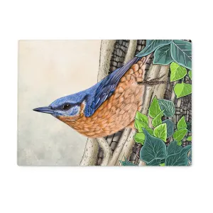 Nuthatch and Ivy Glass Chopping Board