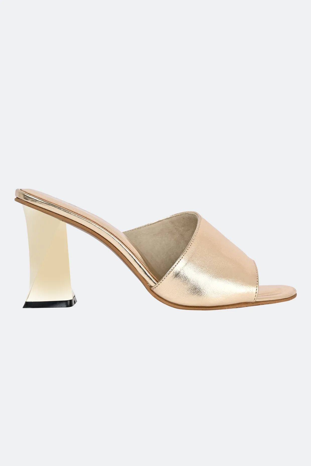 One Strap Gold Heel For Women