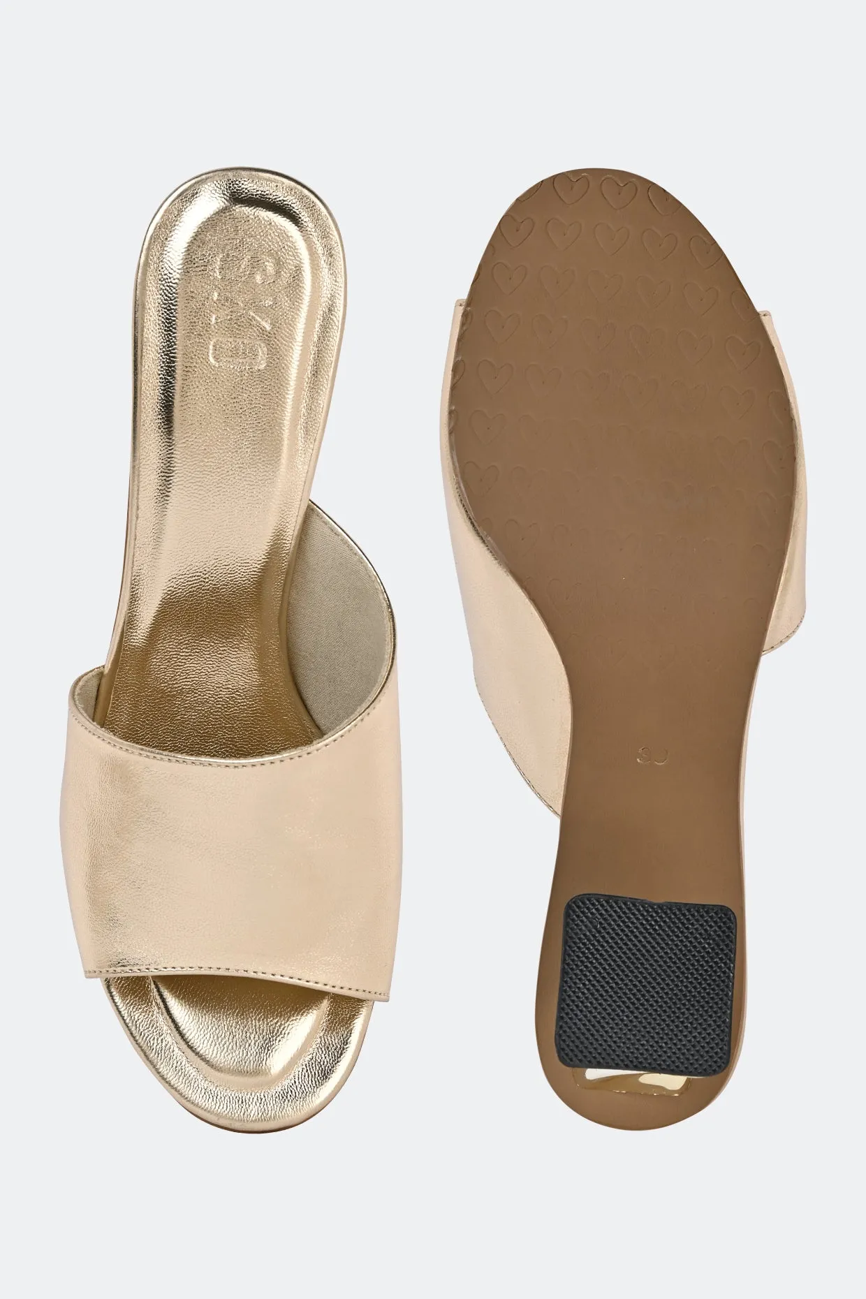 One Strap Gold Heel For Women