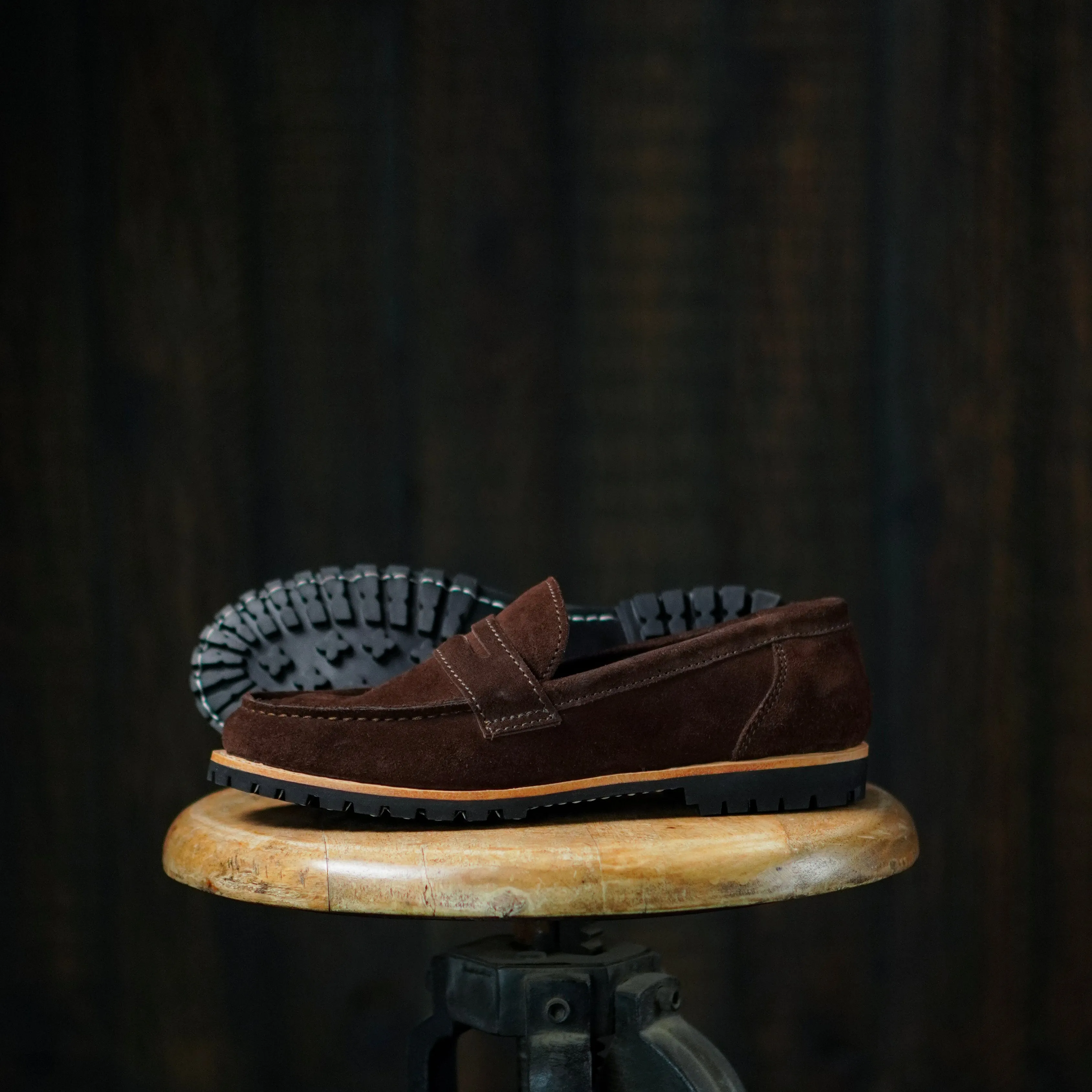 Oslo Penny Loafers Suede (Espresso Brown) Goodyear Welted