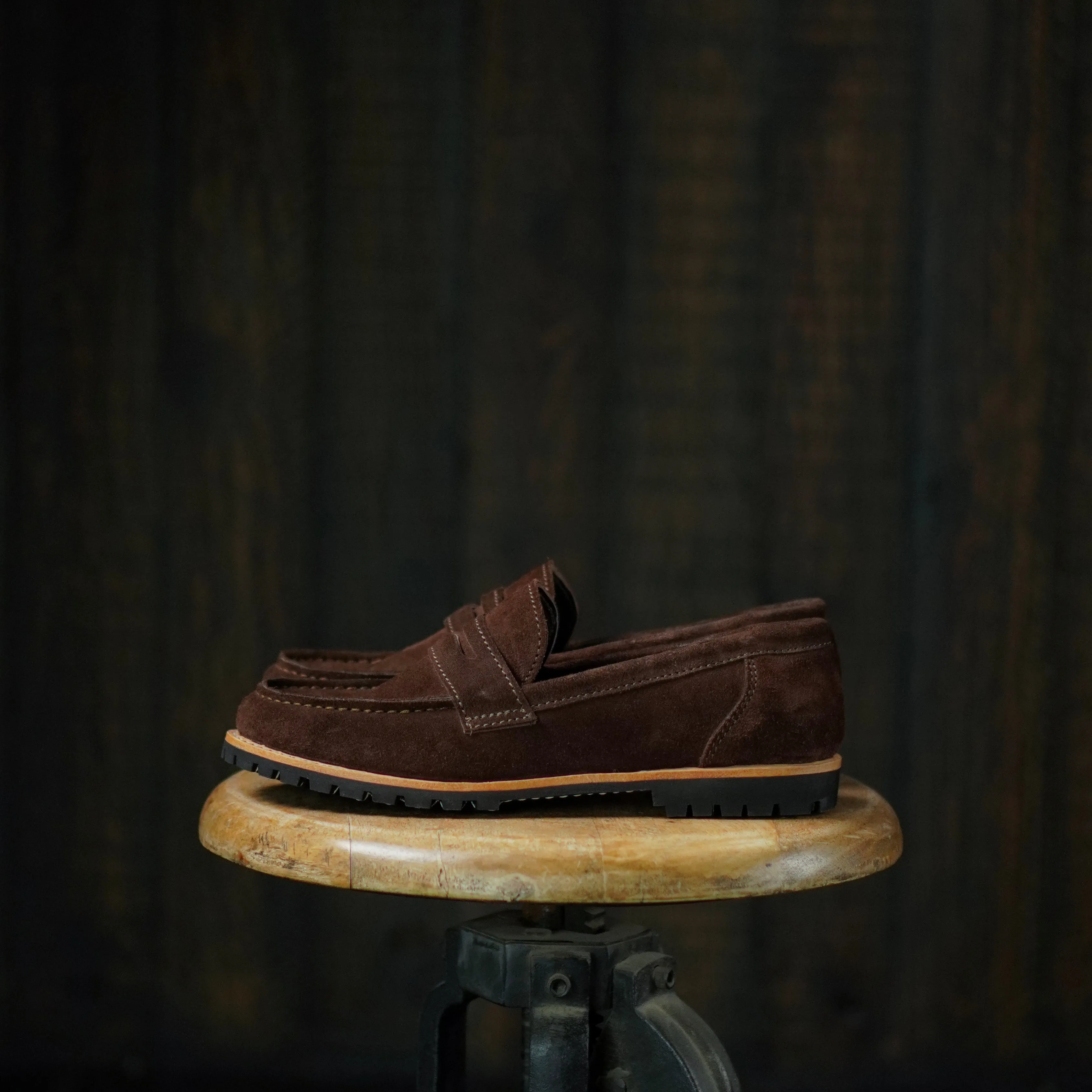 Oslo Penny Loafers Suede (Espresso Brown) Goodyear Welted