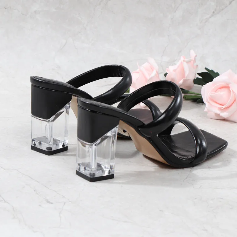 Pantofle Jelly Glass Heels