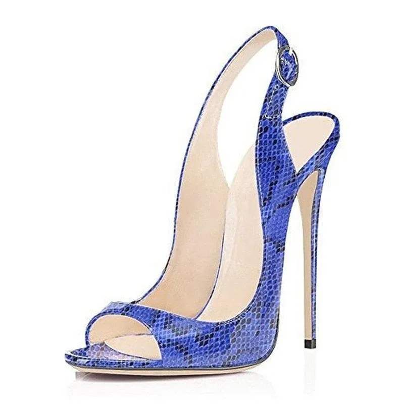 Patent Leather High Heeled Peep Toe Sandals