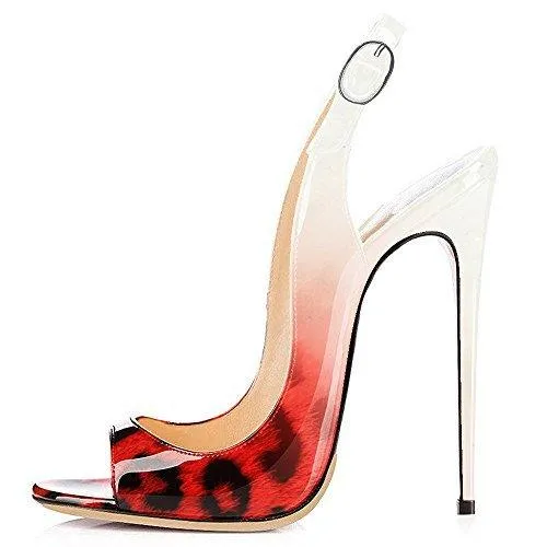 Patent Leather High Heeled Peep Toe Sandals