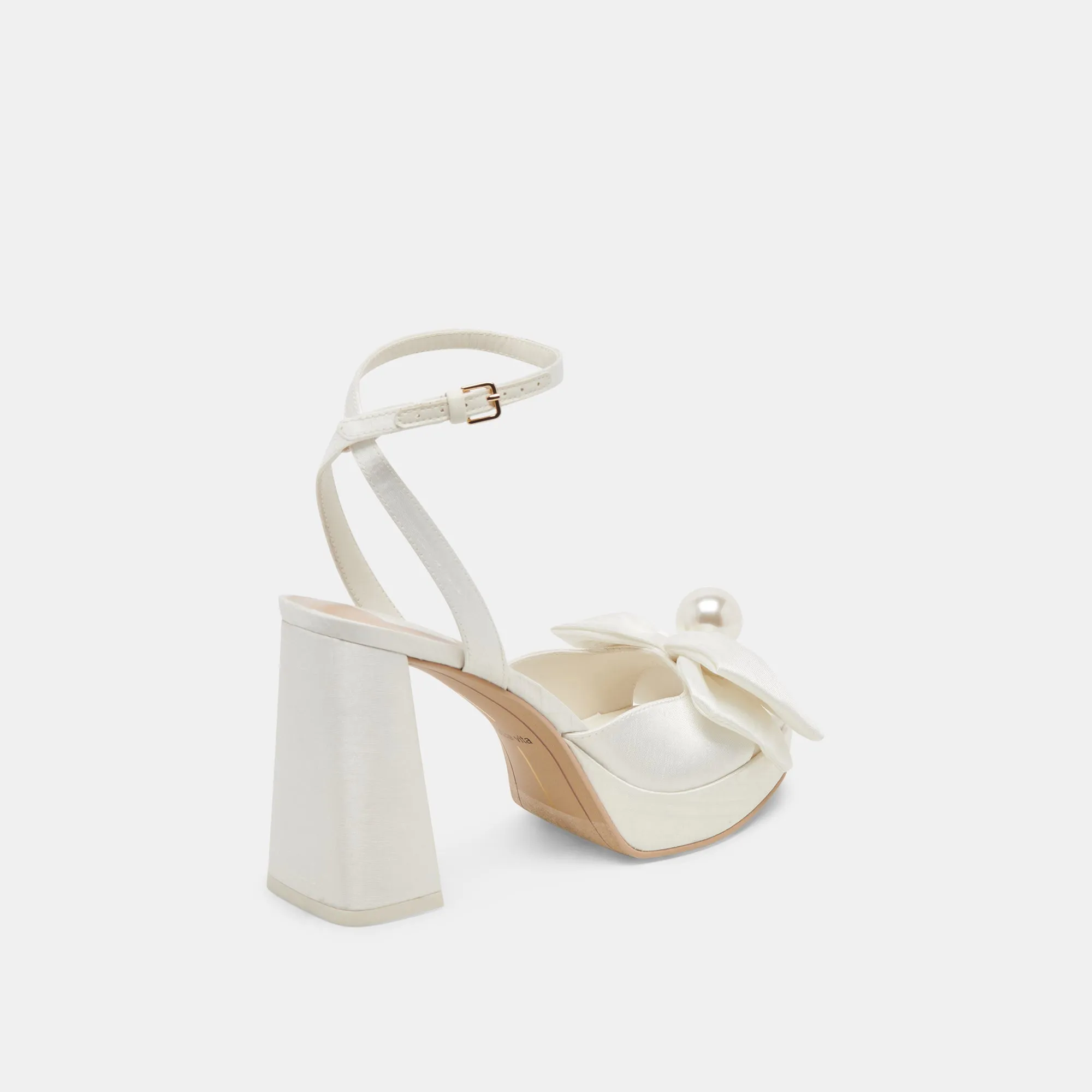 PATTON HEELS IVORY SATIN