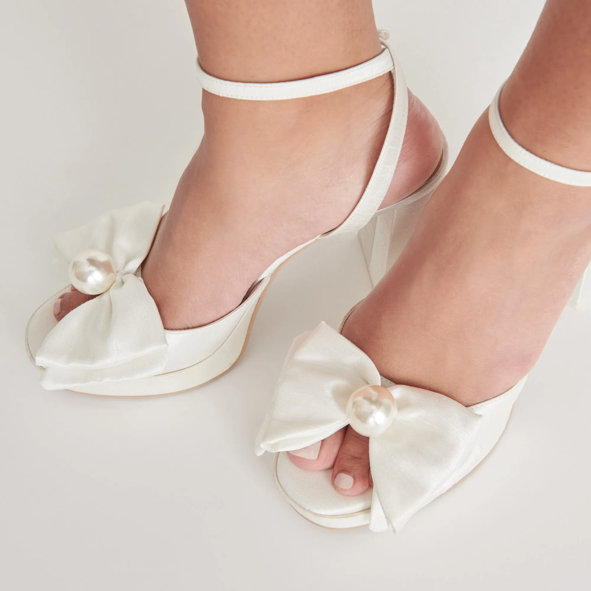 PATTON HEELS IVORY SATIN