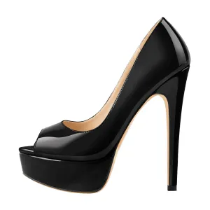 Peep Toe Pumps Platform Stiletto High Heels Pumps