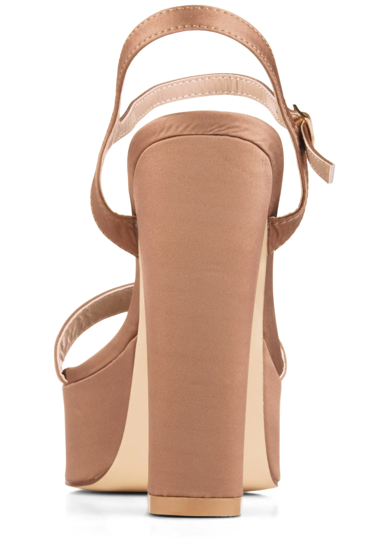 Platform Chunky Heels - Tan