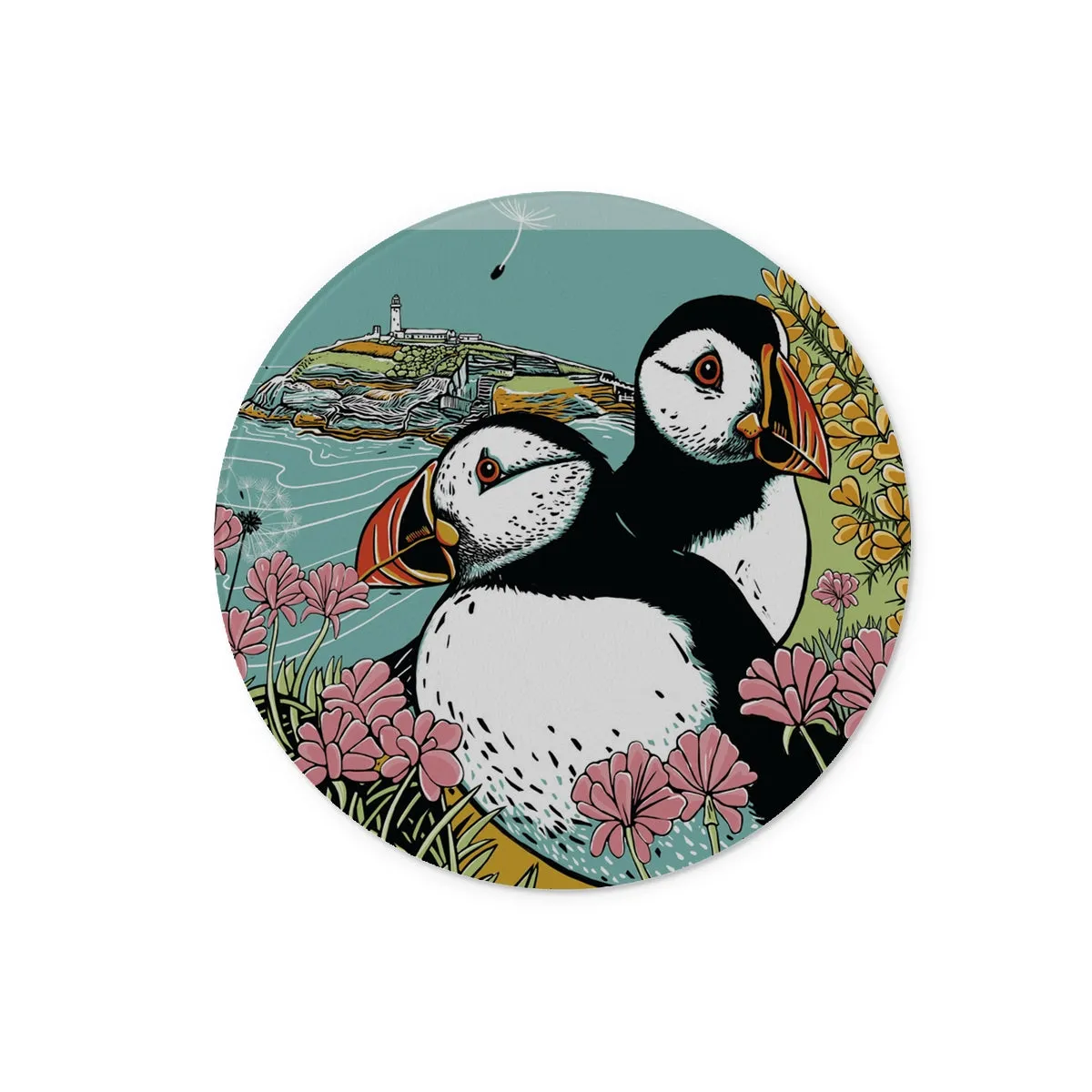 Puffins Glass Chopping Board