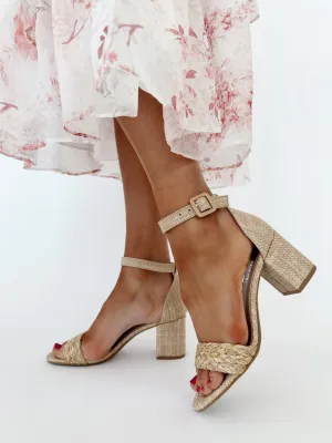 Raffia Block Heel