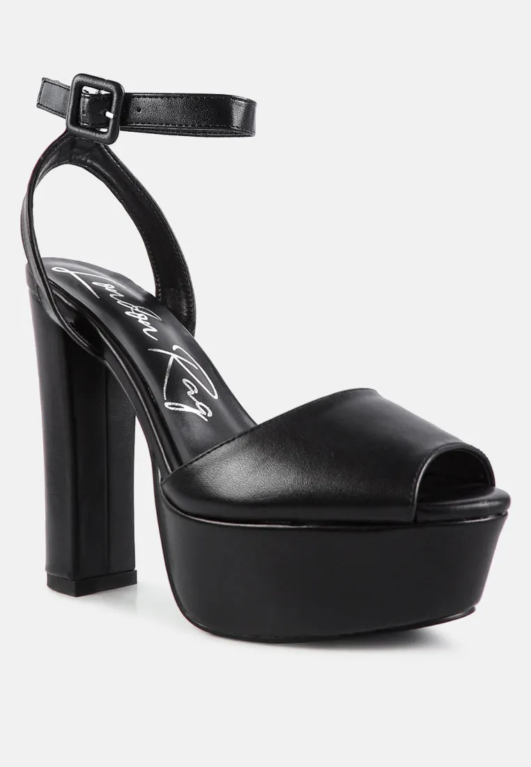 Rager Peep-Toe High Platform Block Sandals