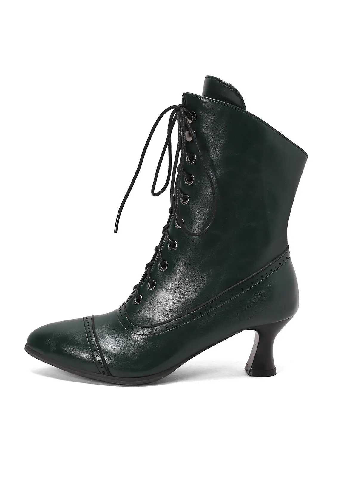 Retro Leather High Heel Boots