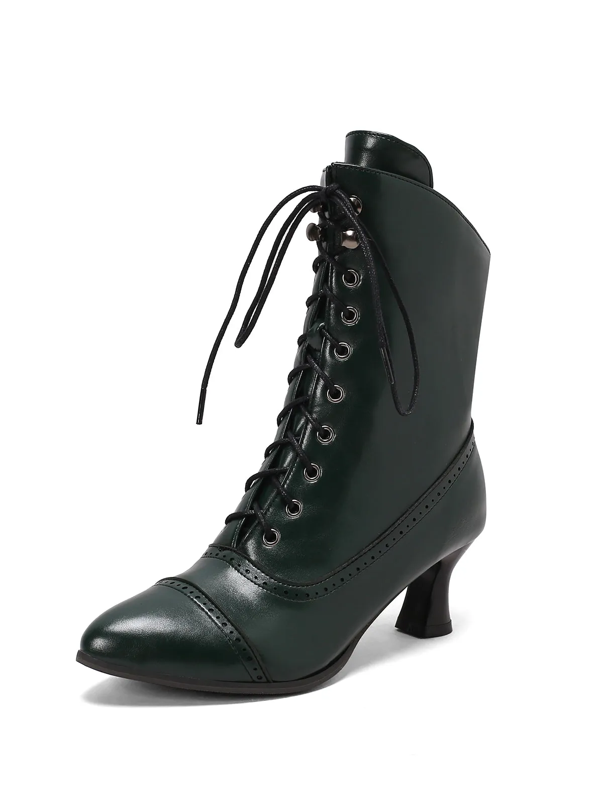 Retro Leather High Heel Boots