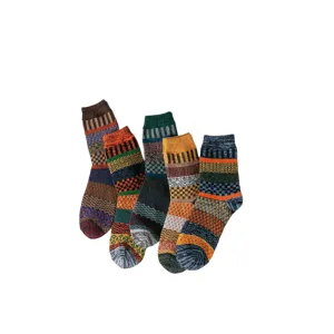 Retro Theme Wool Socks – Stylish Warmth for All Seasons